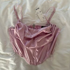 Urban Outfitters Satin Cowl Neck Cropped Corset (SIZE L NWT)